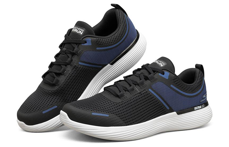 Lookbook Skechers Go Run Rendah 'Hitam Biru' 220156-BKBL