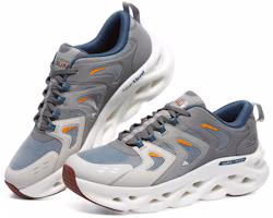 Lookbook Skechers Glide Step Go Run Swirl Hyper Burst 氣泡鞋 高回彈 發泡科技 防滑耐磨 低幫 跑步鞋 男款 灰色