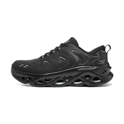 Skechers Go Run Swirl Tech Black 'Bubble Shoe CMFT Non-Slip Wear-Resistant Low-Top Running Shoe'