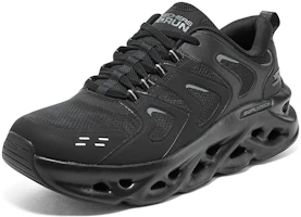 Lookbook Skechers Go Run Swirl Tech 泡泡鞋 舒適 防滑耐磨 低筒 跑步鞋 男款 全黑色