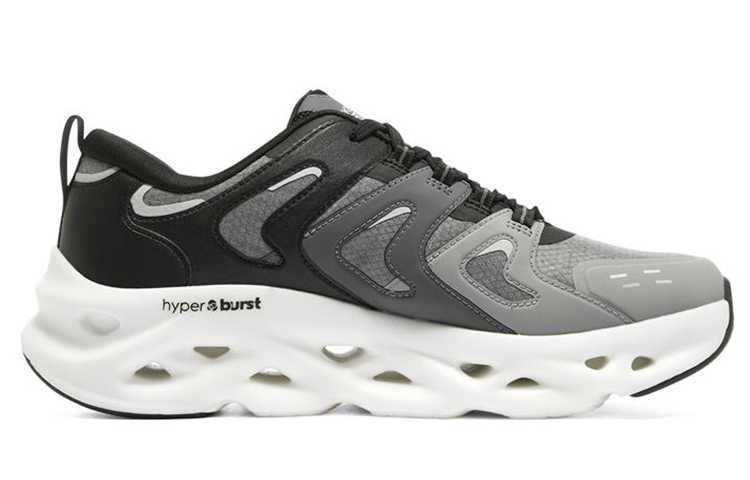 Order Skechers Go Run Swirl Tech Glide-Step Hyper Burst ''Zwart Grijs Wit'' 220301-BKW