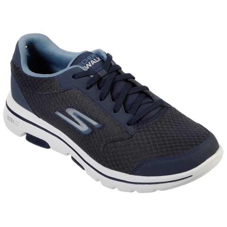 Lookbook Skechers Go Walk5 綁帶 舒適休閒跑鞋 海軍藍