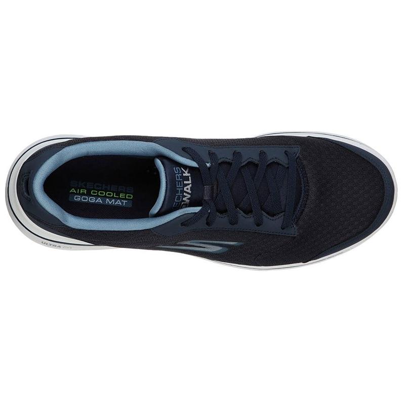 Shop Skechers Go Walk5 綁帶 舒適休閒跑鞋 海軍藍