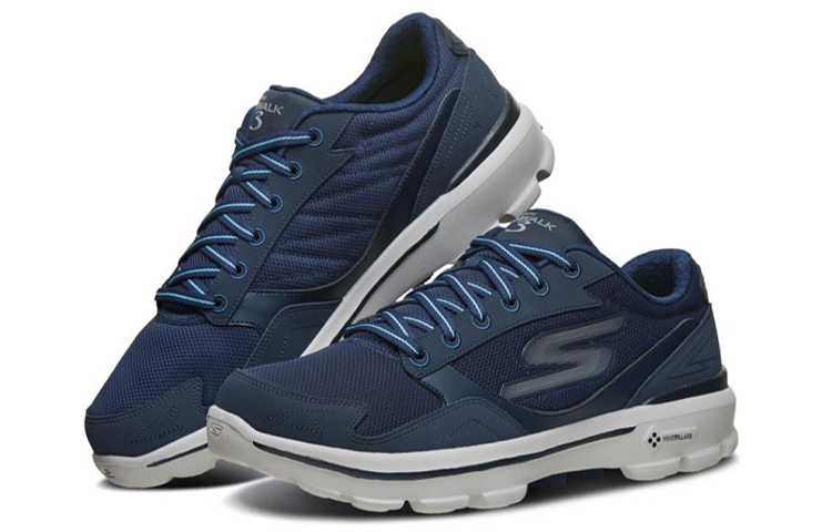 Lookbook Skechers Go Walk 3 Sports Shoes Blue/White/Grey 54056-NVGY