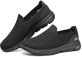 Skechers Go Walk 5 低筒 運動休閒鞋 男款 全黑色 Lookbook Skechers Go Walk 5 低筒 運動休閒鞋 男款 全黑色