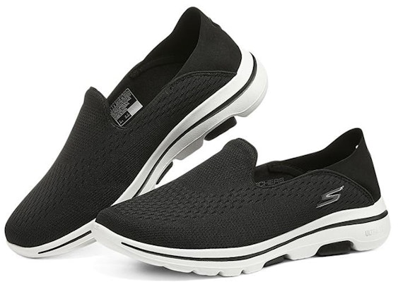 Skechers Go Walk 5 低筒懶人鞋 黑白拼色 Lookbook Skechers Go Walk 5 低筒懶人鞋 黑白拼色