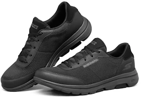 Lookbook Skechers Go Walk 5 低筒 跑步鞋 男款 黑灰