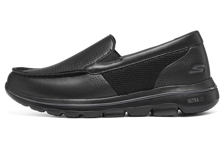 Skechers Go Walk 5 'Black Leather Slip-On' 216023-BBK