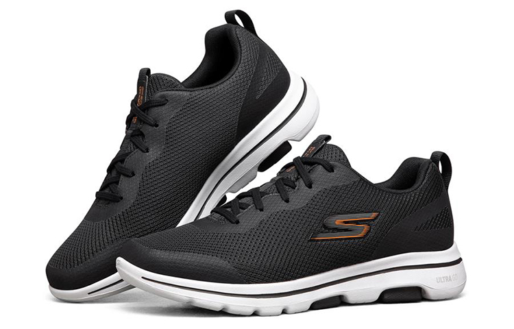 Lookbook Skechers Go Walk 5 Low-Top ''Schwarz Orange'' 216011-BKOR