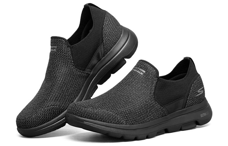 Lookbook Skechers Go Walk 5 Sepatu Low-Top Abu-Abu/Hitam 216027-BKCC