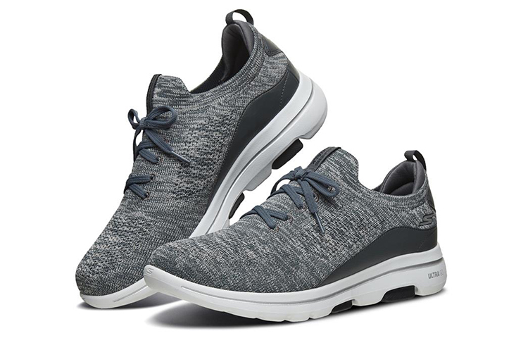 Lookbook Skechers Go Walk 5 Sepatu Low-Top Abu/Putih 661001-GRY