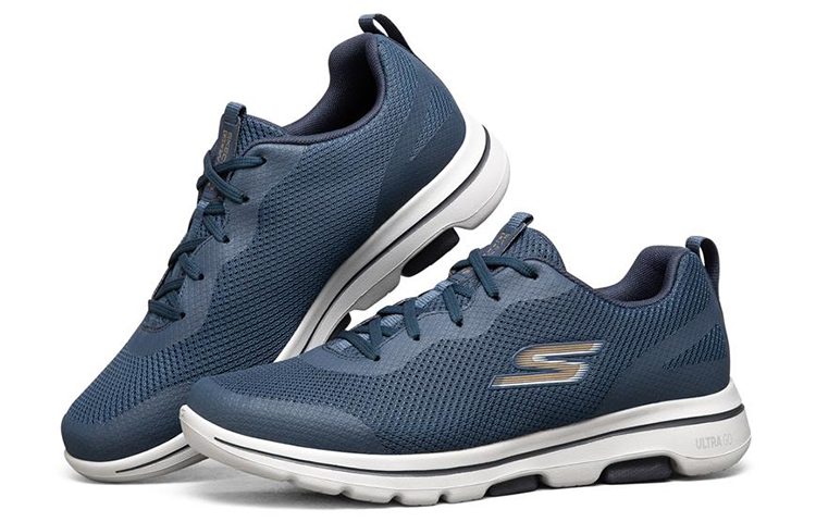 Lookbook Skechers Go Walk 5 Blau/Weiß Low Sneakers 216011-NVGD