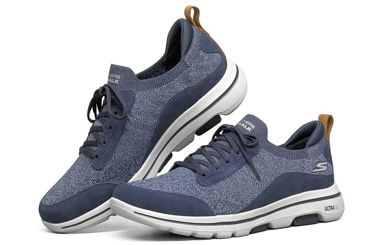 Lookbook Skechers Go Walk 5 Low Top Biru Tua 216044-NVGY
