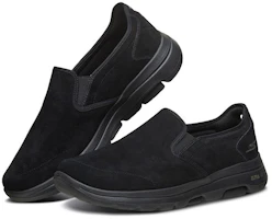 Lookbook Skechers GO WALK 5 防滑透氣 一腳蹬運動休閒鞋 黑