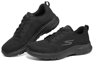 Skechers Go Walk 6 運動休閒鞋 全黑色 Lookbook Skechers Go Walk 6 運動休閒鞋 全黑色