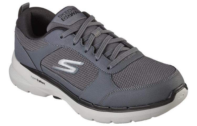 Lookbook Skechers Go Walk 6 低筒跑步鞋 灰