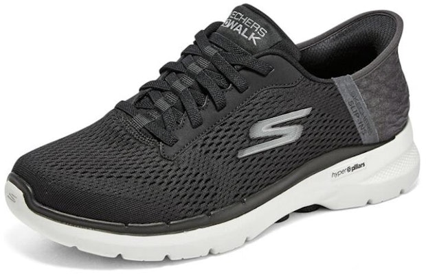 Skechers Go Walk 6 閃穿鞋 減震防滑耐磨 低筒 運動休閒鞋 男款 黑 Lookbook Skechers Go Walk 6 閃穿鞋 減震防滑耐磨 低筒 運動休閒鞋 男款 黑