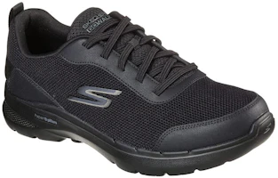 Lookbook Skechers GOwalk 6-大膽騎士 輕便舒適 低筒休閒運動鞋 全黑色