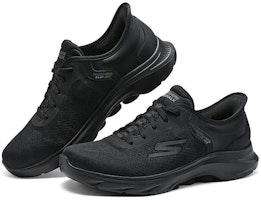 Skechers 減震防滑耐磨透氣 低筒 生活休閒鞋 男款 黑色 Lookbook Skechers 減震防滑耐磨透氣 低筒 生活休閒鞋 男款 黑色