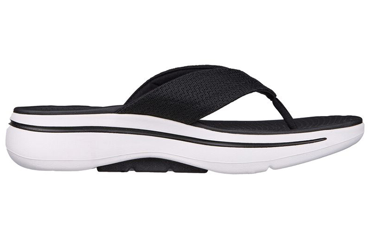Order Skechers Go Walk ''Comfort Teenslippers Zwart Wit'' 229057-BKW