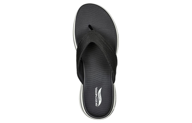Shop Skechers Go Walk ''Comfort Teenslippers Zwart Wit'' 229057-BKW