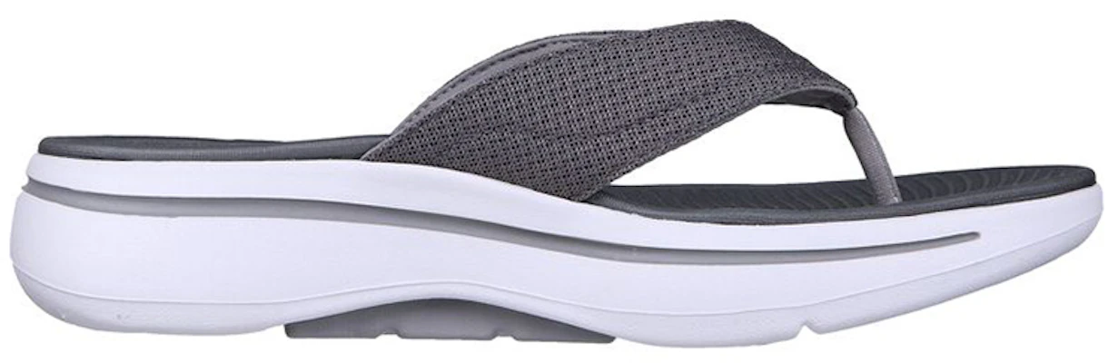 Skechers Go Walk 'Comfy Grey Thong Sport Slides' 229057-GRY Order Skechers Go Walk 'Comfy Grey Thong Sport Slides' 229057-GRY