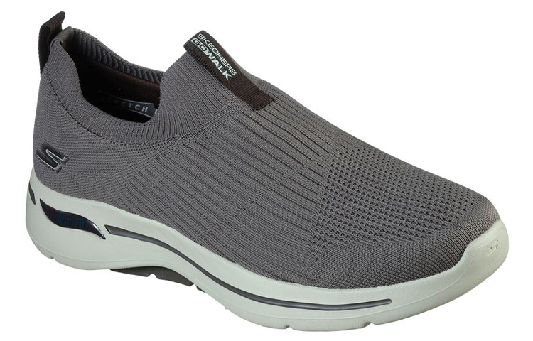 Lookbook Skechers Go Walk Arch Fit-Iconic 懶人運動休閒鞋 灰褐色