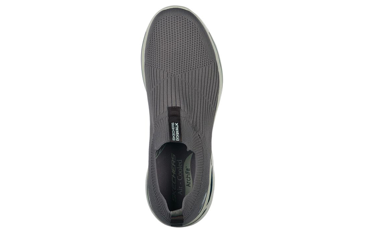 Shop Skechers Go Walk Arch Fit-Iconic 懶人運動休閒鞋 灰褐色