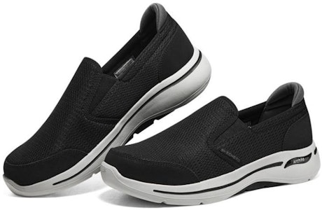 Skechers Go Walk Arch Fit 防滑耐磨 低筒 運動休閒鞋 男款 灰色 Lookbook Skechers Go Walk Arch Fit 防滑耐磨 低筒 運動休閒鞋 男款 灰色