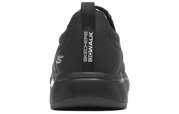 Shop Skechers Go Walk Arch Fit 防滑透氣 一腳蹬運動休閒鞋 黑色