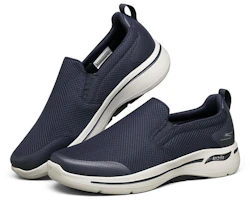 Lookbook Skechers 御足健步拱形支撑 透氣輕便 懶人運動休閒鞋 海軍藍