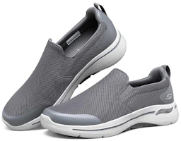 Lookbook Skechers Go Walk Arch Fit 輕便舒適 低筒運動鞋 碳灰