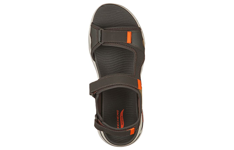 Lookbook Skechers Go Walk Arch Fit Sandal 'Hitam Hijau Oren' 229021-OLOR