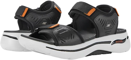 Lookbook Skechers Go Walk Arch Fit Sandal 'Black Orange' 229020-BKOR