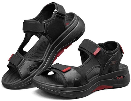 Skechers Go Walk Arch Fit Sandal 'Hitam Merah' 229021-BKRD Lookbook Skechers Go Walk Arch Fit Sandal 'Hitam Merah' 229021-BKRD