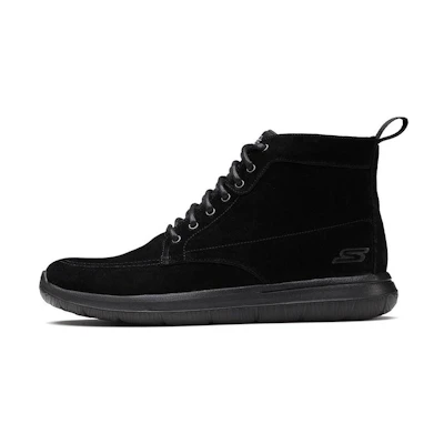 Skechers GO WALK City 'All-Black Mid-Top Casual Boot'