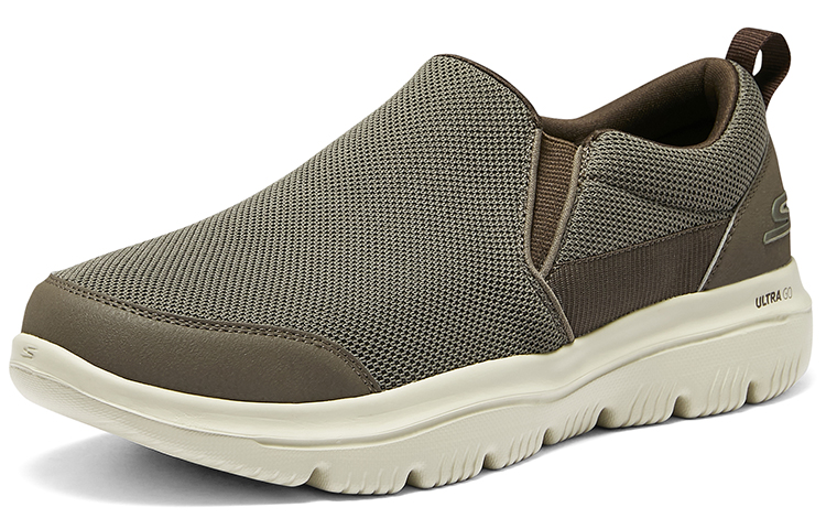 Lookbook Skechers Go Walk Evolution Ultra 'Khaki Slip-On' Lelaki Wanita Kasual 216029-KHK