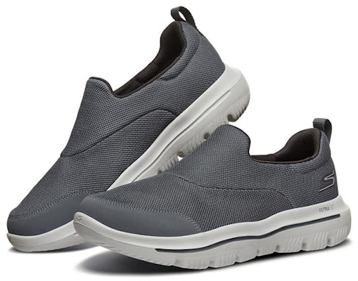 Skechers Go Walk Evolution Ultra 防滑透氣 低筒 跑步鞋 男款 灰白色 Lookbook Skechers Go Walk Evolution Ultra 防滑透氣 低筒 跑步鞋 男款 灰白色