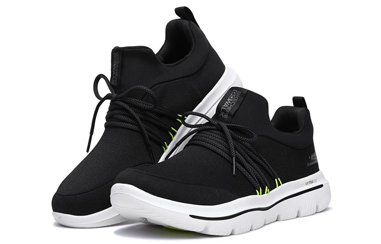 Lookbook Skechers Go Walk Evolution Ultra Low-Top 'Negro Blanco Verde' 54735-BKLM