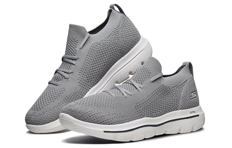 Lookbook Skechers Go Walk Evolution Ultra Basses ''Gris Clair Blanc'' 54741-GRY