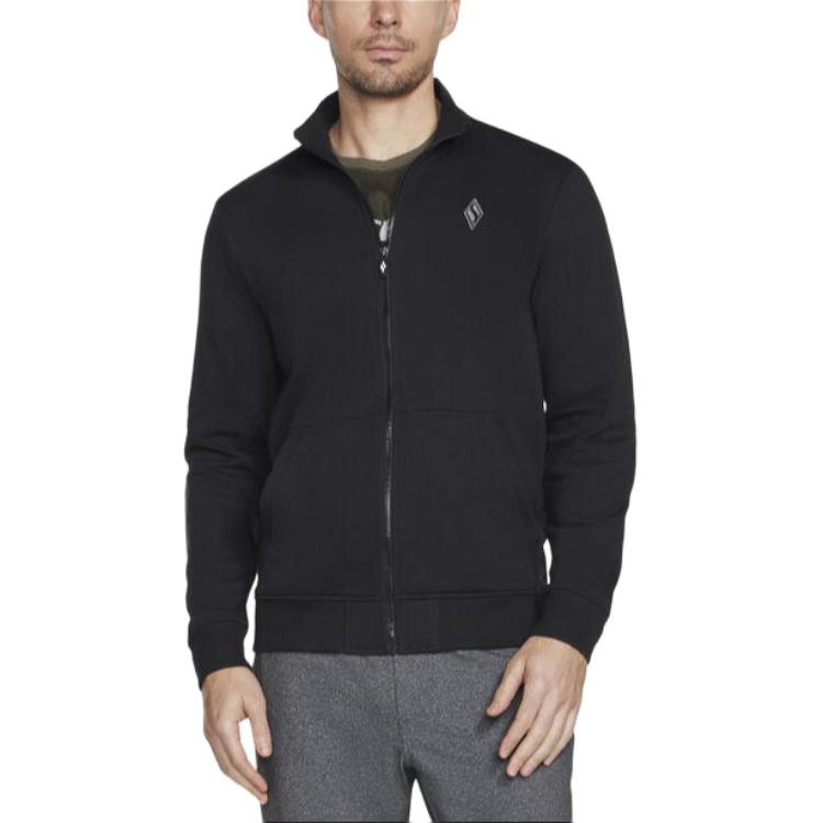 Skechers GO WALK High-Neck Logo Zip Jacket Black Long Sleeve Outerwear M3JA195-BLK