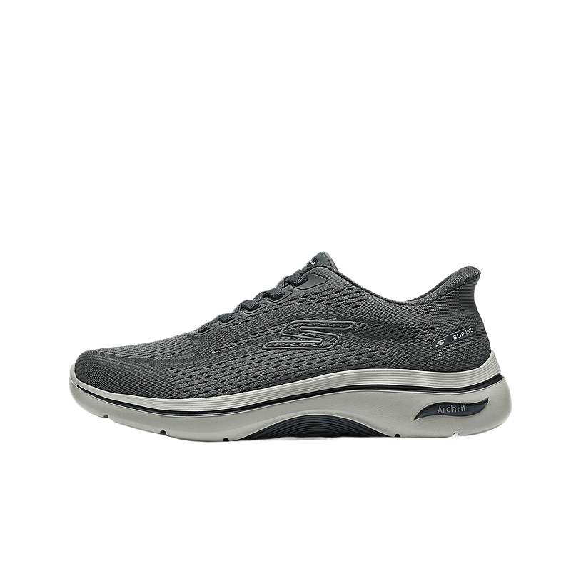 Skechers GO WALK High-Top Walking Shoes with Lace-Up and Cushioned Sole. 216812-CHAR