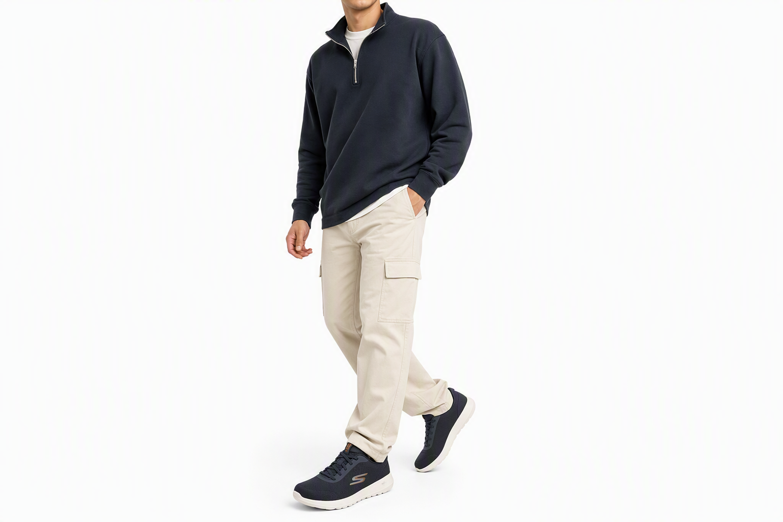 Order Skechers Go Walk Max 'Navy Orange' Lelaki 216281-NVOR