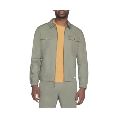 Skechers GO WALK Olive Zip-Up Collared Long-Sleeve Jacket JA49-OLGY
