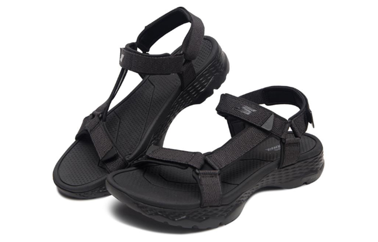 Lookbook Skechers Go Walk Outdoors Sandals Black/Gray 54269-BKGY