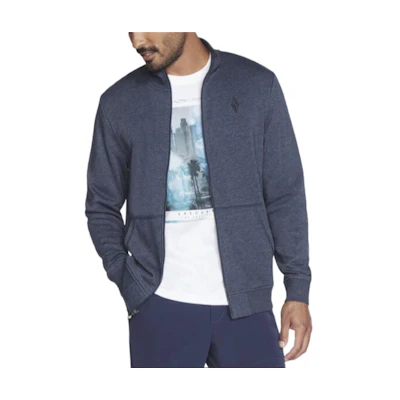 Skechers GO WALK Solid Zip Long Sleeve Jacket Navy Blue M3JA195-NVY