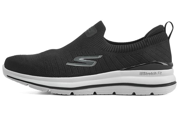 Skechers Go Walk Stretch Fit Black Grey 'Breathable Comfort Low Slip-On Sport Casual' 216133-BKGY