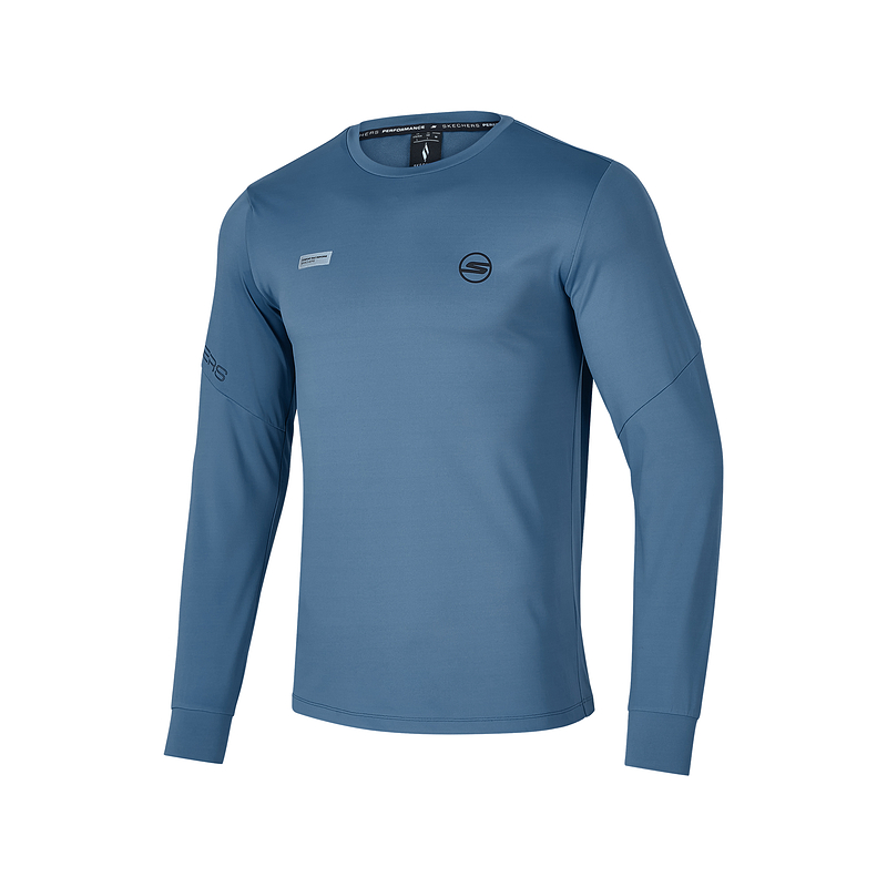 Skechers GODRI Horizon Blue Breathable Comfort Crewneck Sweatshirt P424M031-02X6