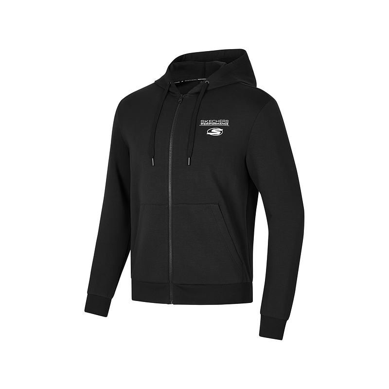 Skechers GOKNIT Comfortable Soft Hooded Jacket Men’s Carbon Black. P424M147-0018