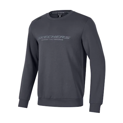 Skechers GOKNIT Pullover Crewneck Windproof Sweatshirt Periscope Gray P424M152-0403